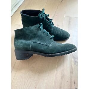 Bally Green Suede Heeled Boots